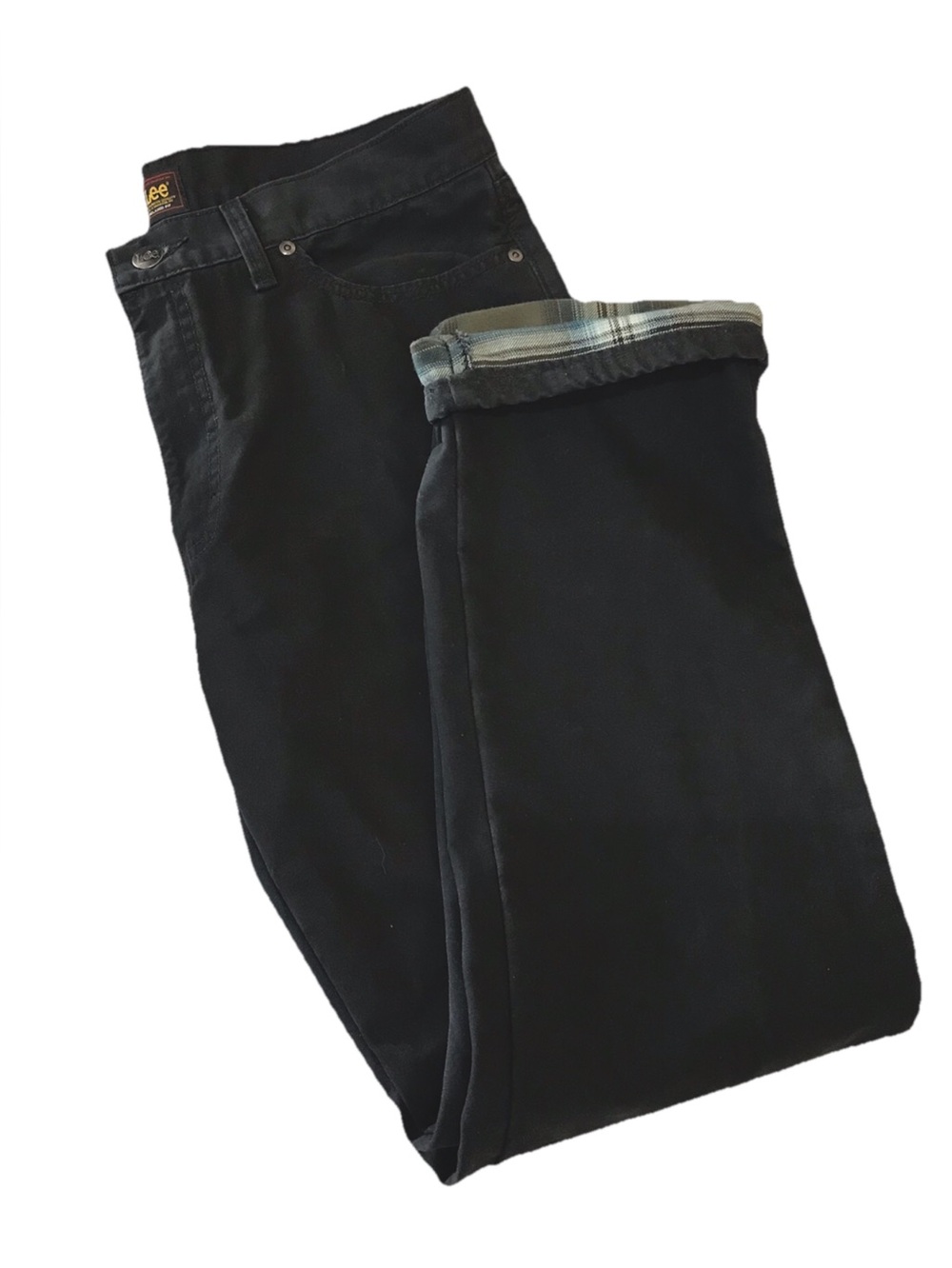 Lee Men's Flannel Lined Straight Leg Jeans - Black Wash 34X32 - Picture 5 of 8